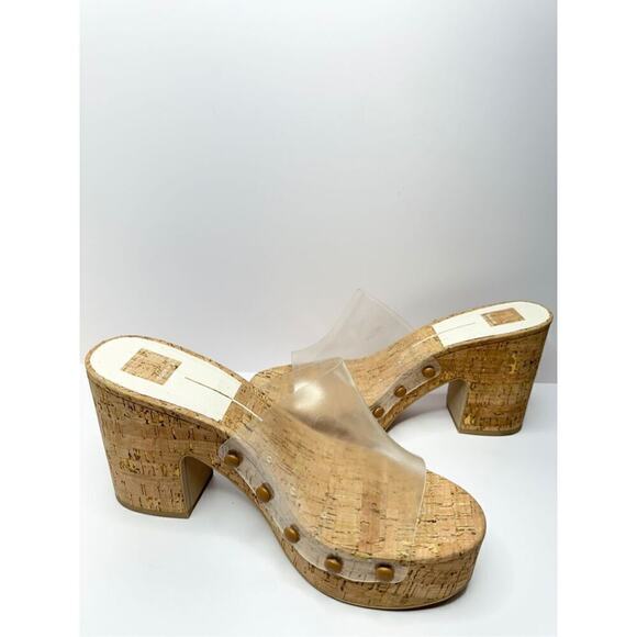 Dolce Vita Sandals Womens Size 11 Crystal Vinyl Slip On Platform New - Picture 6 of 10